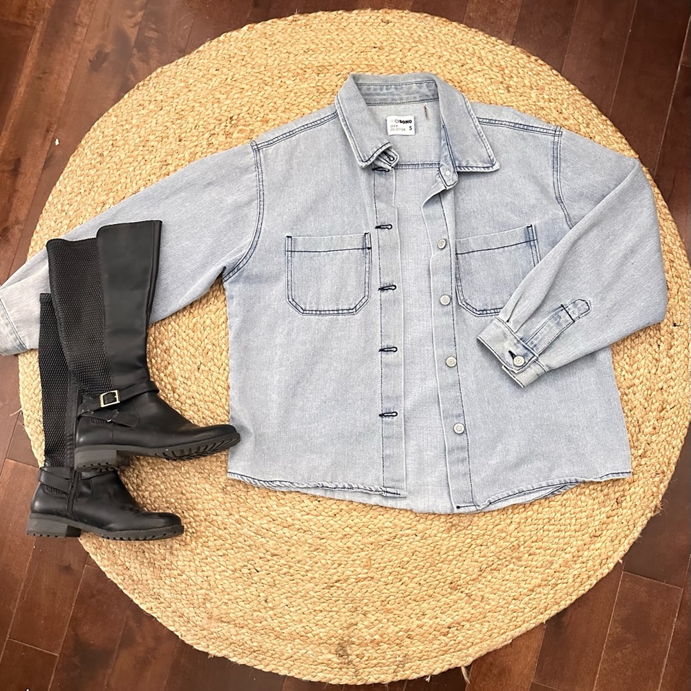 Light Blue/ Washed Out Denim Jacket - Picture 4 of 4
